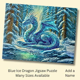 Name, Aqua Blauer Eisdrache in der Nähe des Teiche Puzzle