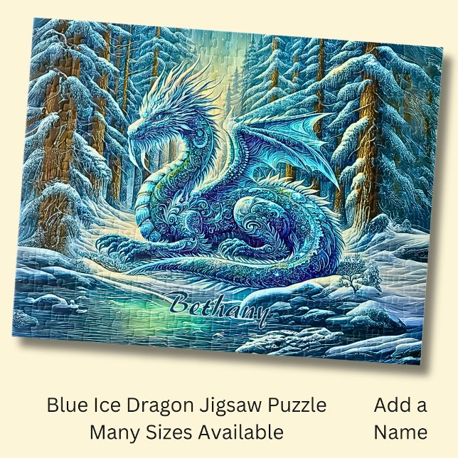 Name, Aqua Blue Ice Dragon Near Pond  Puzzle (Von Creator hochgeladen)