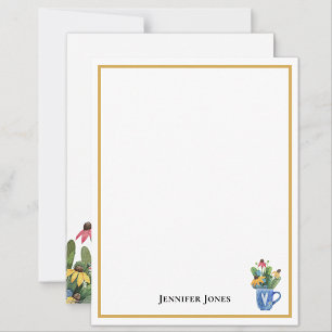 Name Aquarell Kegelblumen Wildblumen & Grünzeug Mitteilungskarte