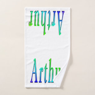 Name Arthur in grün und blau, Handtuch