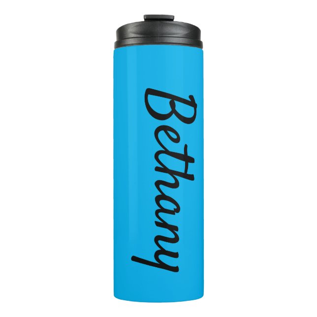 Name auf Aqua Matching Design 12oz Thermosbecher (Vorderseite)