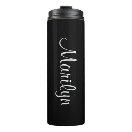 Name auf Basis-Schwarz-Matching-Design 12oz Thermosbecher