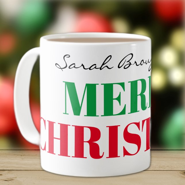 Name auf Big Merry Christmas 11oz Classic Kaffeetasse (Von Creator hochgeladen)