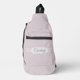 Name auf Deco Style Band über Pretty Blush Pink Crossbody Bag