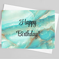 Name auf der Rückseite, Happy Birthday, Türkis & B