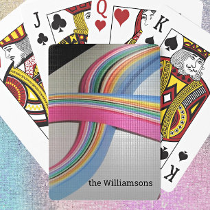 Name auf farbiges Quillpapier-Design Spielkarten