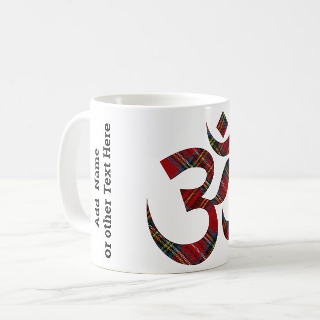 Name auf Om Symbol 11oz Kaffeemaschine Tasse (Vorderseite Links)