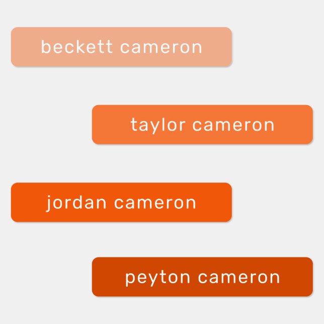 Name auf Orange Adhesive Etiketten (Gruppe)