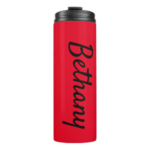 Name auf Red Matching Design 12oz Thermosbecher