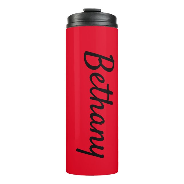 Name auf Red Matching Design 12oz Thermosbecher (Vorderseite)