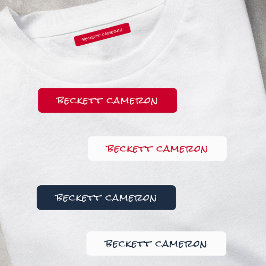 Name auf Red White Blue Adheproof Etiketten