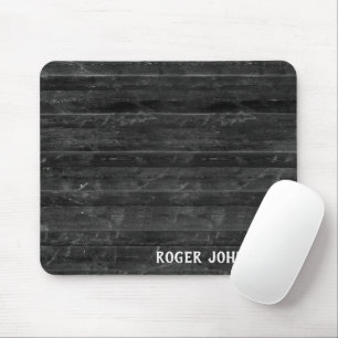 Name auf schwarzem Holz Mousepad