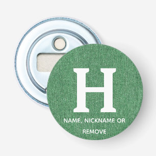 Name auf Spring Green Denim Print 2.25" Magnet Flaschenöffner