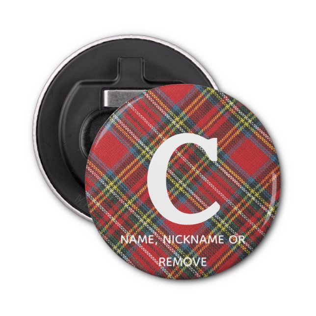 Name auf Stewart Tartan Kariert Print 2.25" Magnet Flaschenöffner (Vorderseite)