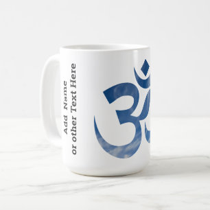 Name auf Wolkenmuster im blauen Himmel Om-Symbol 1 Kaffeetasse