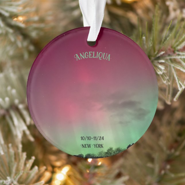 Name Aurora Borealis Datum Akryler Ornament (Baum)