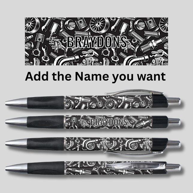 Name, Auto Autoteile, Mechanik hinzufügen Kugelschreiber (Von Creator hochgeladen)