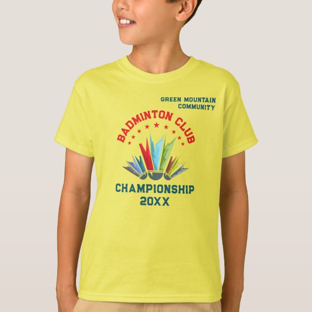 Name Badminton für Team der Club League T-Shirt (Vorderseite)
