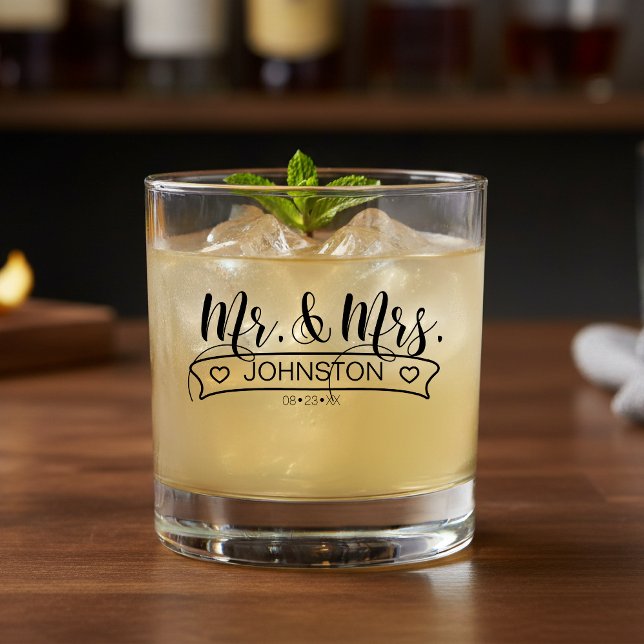 Name Banner Mr & Mrs ID668 Whiskyglas (Von Creator hochgeladen)