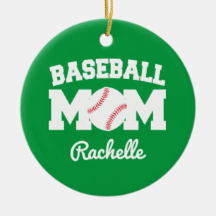 Name-Baseball-Mama-Weihnachtsverzierung Keramik Ornament