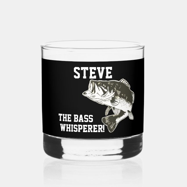 Name Bass Largemouth Bass Whisperer Whiskyglas (Vorderseite)