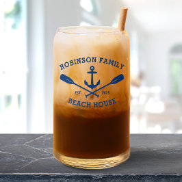 Name Beach House Nautic Anchor Oars Navy Dosenglas