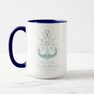 Name Beach House Nautical Anchor Tasse