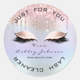 Name Beauty Lshes Tropfen Holograph Lashes Cleaner Runder Aufkleber