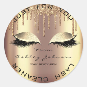 Name Beauty Salon Tropfen Honey Gold Lashes Cleane Runder Aufkleber
