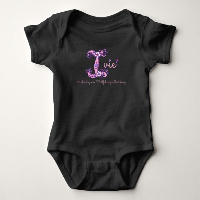 Name bedeutet Monogramm I custom baby romper Strampler (Vorderseite)
