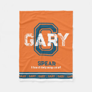 Name bedeutet Sport monogramm orange blau Gary Fleecedecke