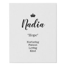 Name Bedeutung Leinwand Picture - Nadia