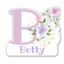 Name Betty & Initial mit Blumendesign