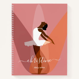 Name Black ballerina Modern Minimal illustration Notizbuch