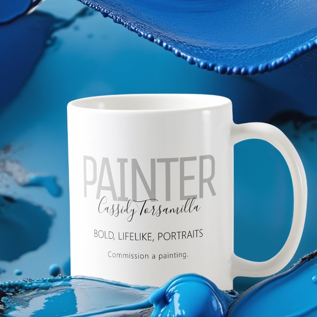 Name Black Gray Painter Kaffeetasse (Get this mug for yourself and as a way to promote your artwork. )