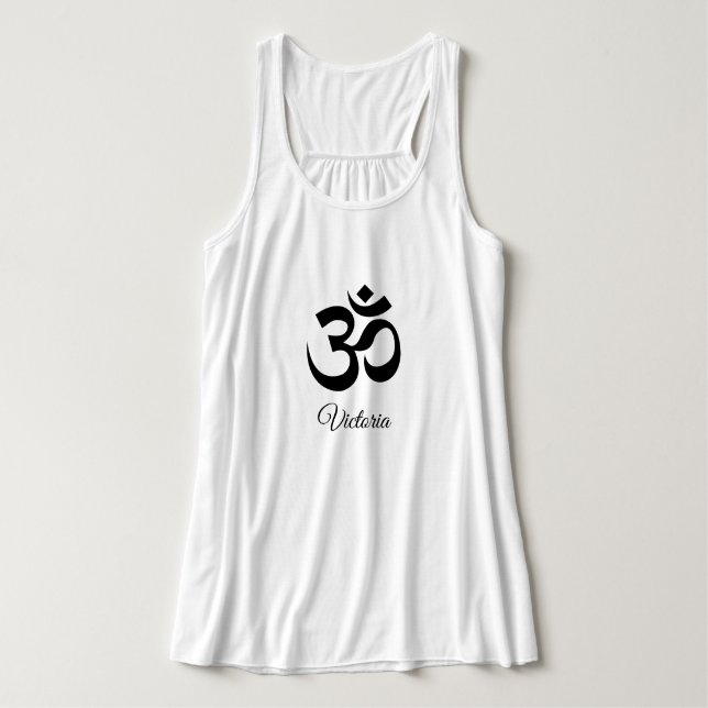 Name: Black Om Symbol Bella+Leinwand Yoga Tank Top (Design Vorderseite)