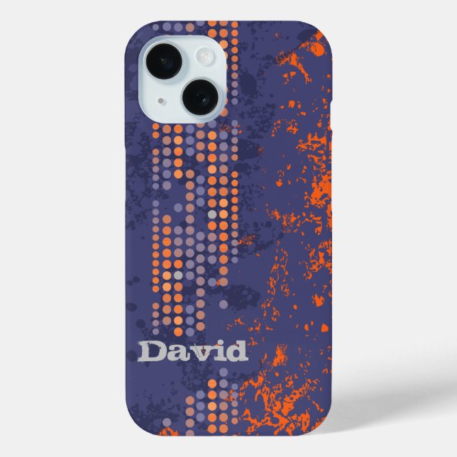 Name Blau-Orange-Surfstil Case-Mate iPhone Hülle (Rückseite)