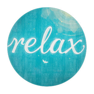 Name: Blaues Relax Design Schneidebrett