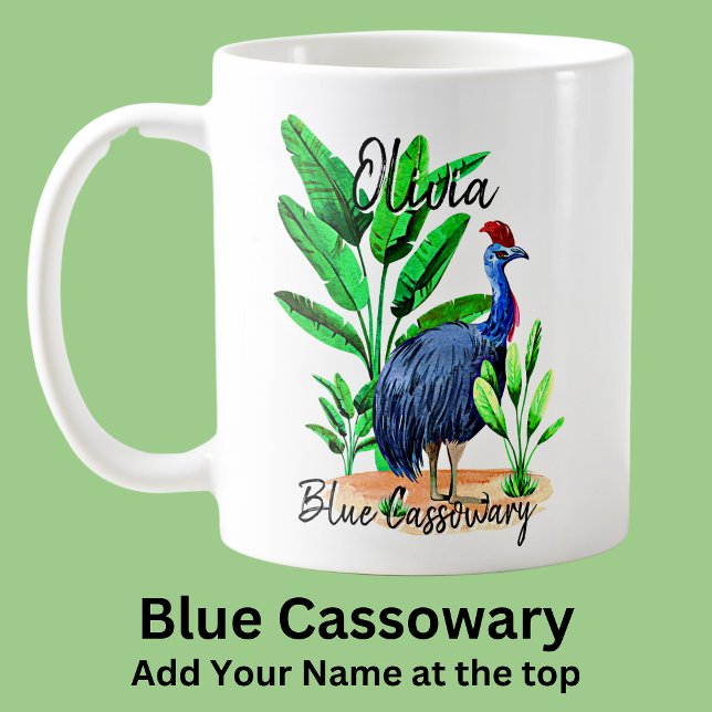 Name Blue Cassowary Australian Bird Animal hinzufü Kaffeetasse (Von Creator hochgeladen)