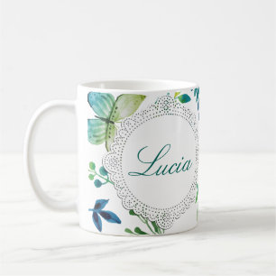 Name-Blumen-Grün-Kaffee-Tasse personifizieren Tasse