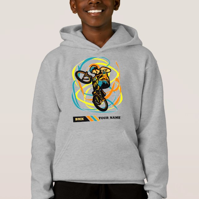 Name BMX Bike Rider Wirbel Freestyle hinzufügen    Hoodie (Vorderseite)