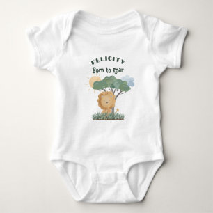 Name Boho Lion Jungle Safari Eins von zwei Zitaten Baby Strampler