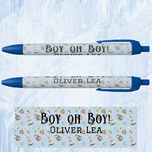 Name, Boy oh Boy, Baby Dusche Favoriten Schwarzer Kugelschreiber