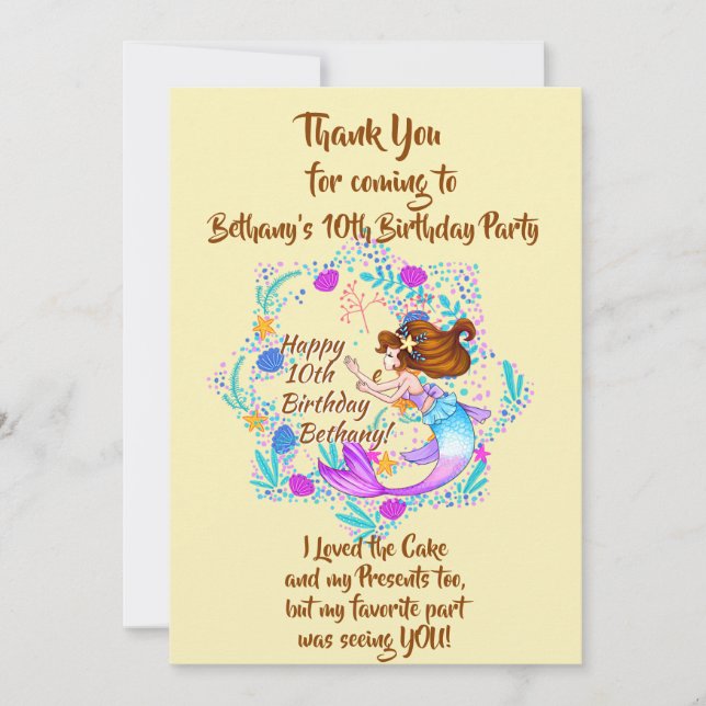 Name Braun Haarmagazin Mauve auf Cream Party I hin Dankeskarte (Vorderseite)