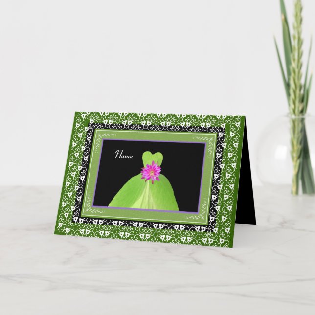 NAME - Bridesmaid Invite LIME GREEN Gown Einladung (Vorderseite)