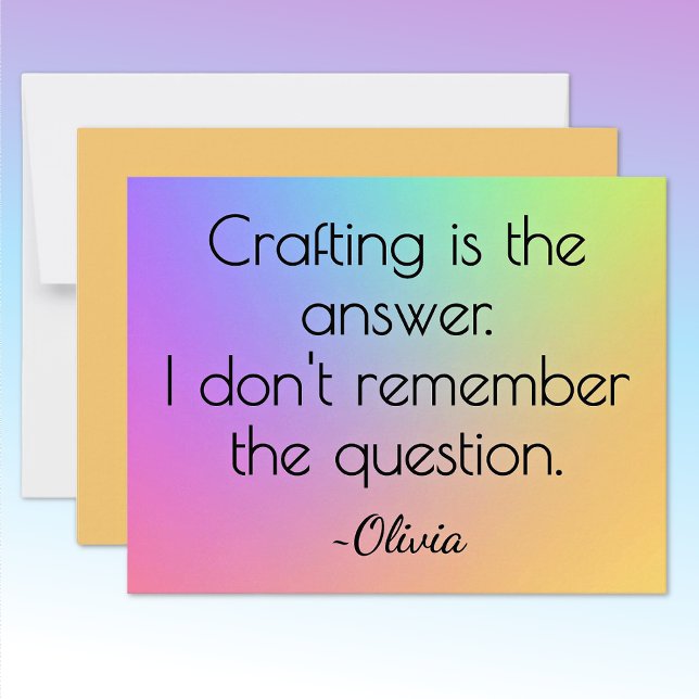 Name, Bright Gradient Rainbow All-Occasion Flat Mitteilungskarte (Von Creator hochgeladen)