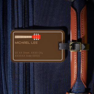 Name Brown des Gitarren-Players oder des Musikspei Gepäckanhänger