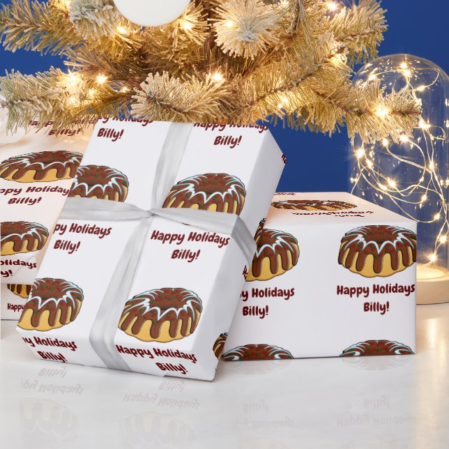 Name Bundt Cake für Weihnachten anpassen Geschenkpapier (Feiertage)
