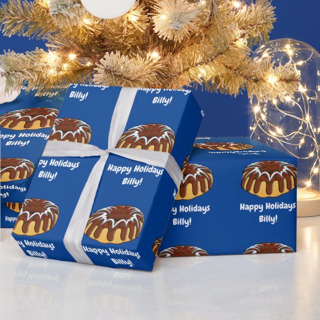 Name Bundt Cake für Weihnachten anpassen  Geschenkpapier (Feiertage)