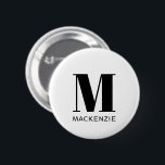 Name Button<br><div class="desc">Moderne Typografie minimalistisches Monogramm Namensdesign,  das auf Personalisierung umgestellt werden kann.</div>